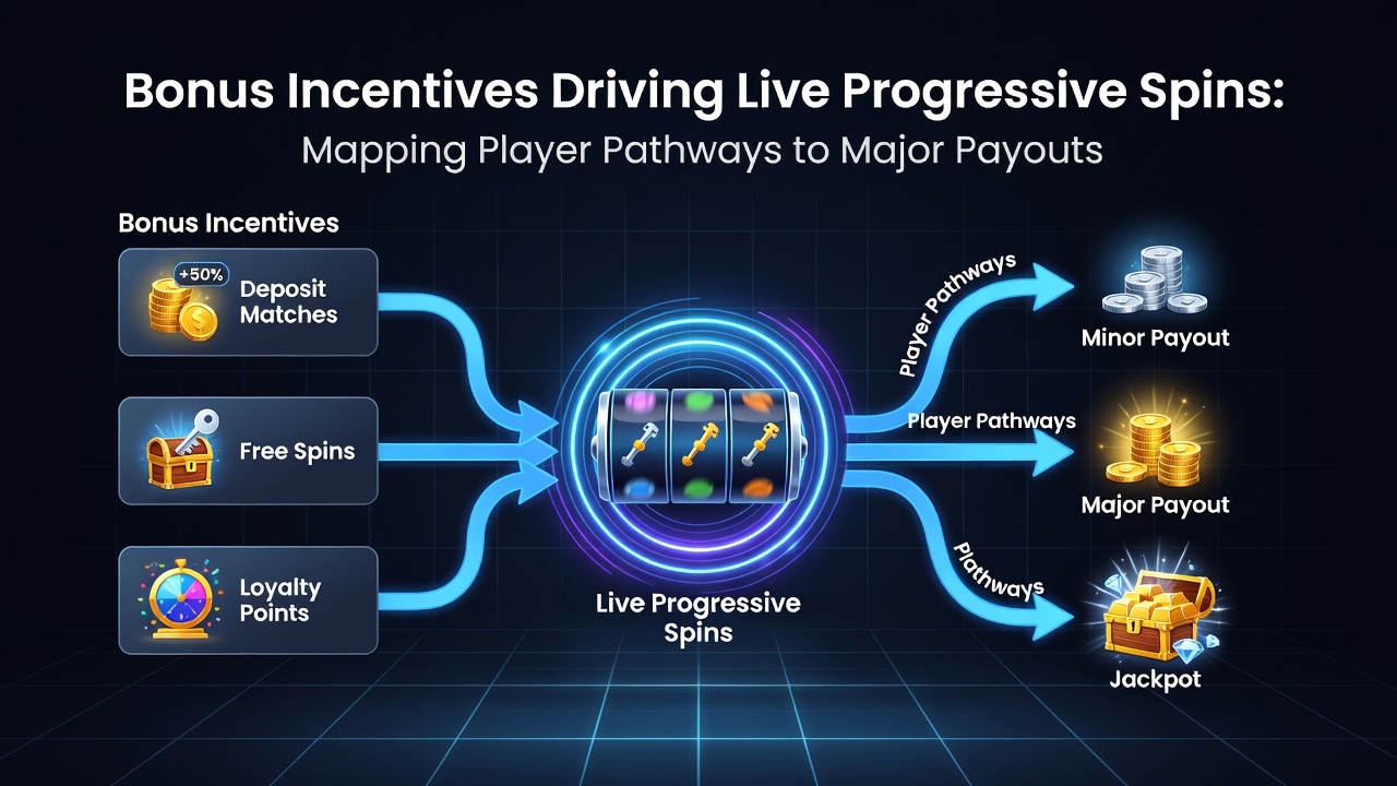 Live casino interface showing progressive jackpot counter alongside bonus offer details