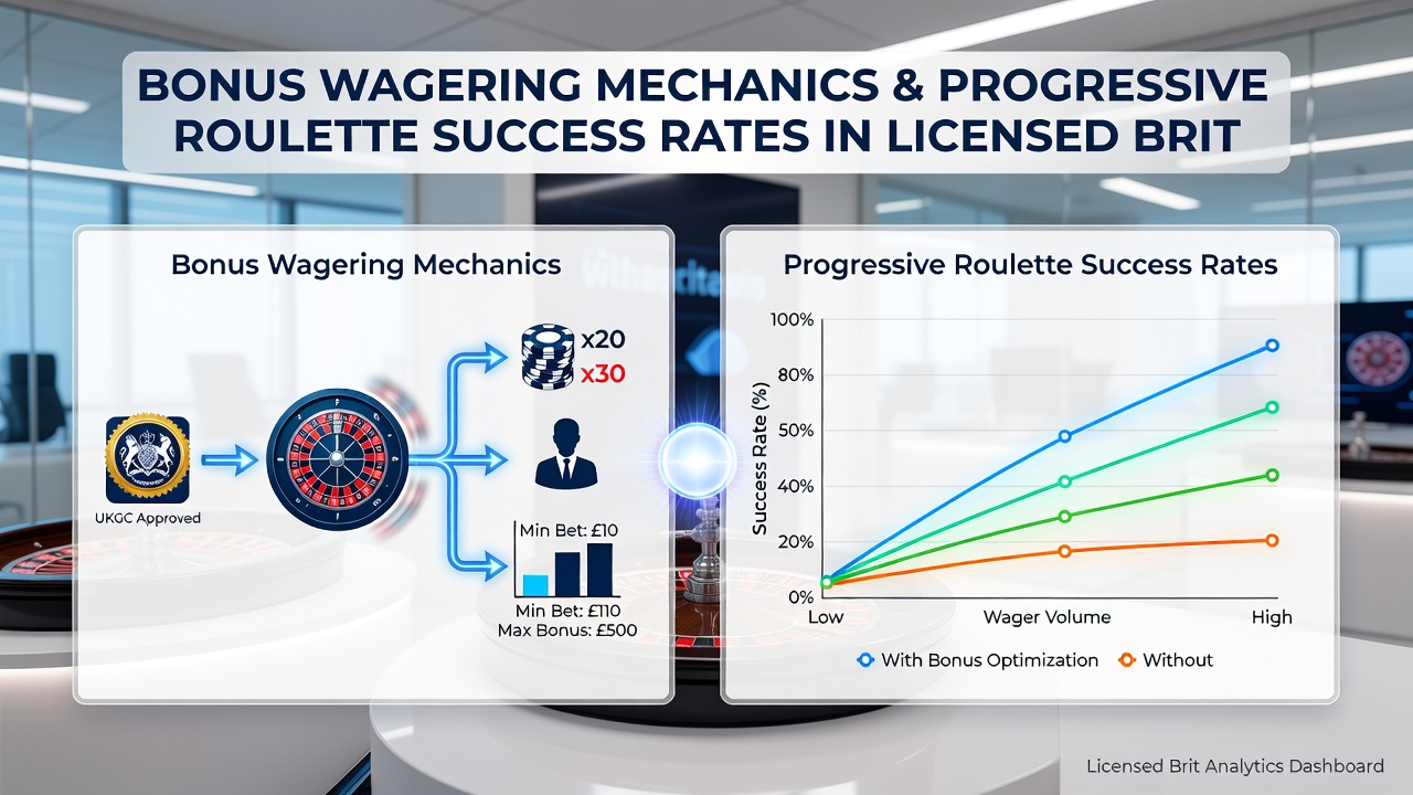 Chart displaying success rate statistics for progressive roulette tied to bonus wagering in British venues