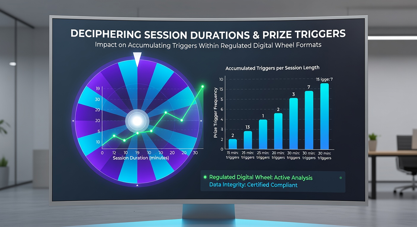 Visual breakdown of session duration data across regulated digital wheel platforms showing prize trigger patterns
