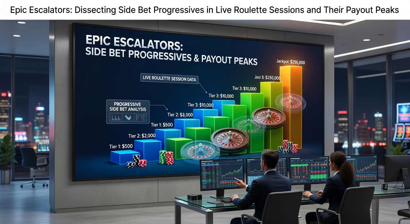 Vibrant live roulette table displaying a towering progressive side bet jackpot meter climbing toward record heights during an intense session