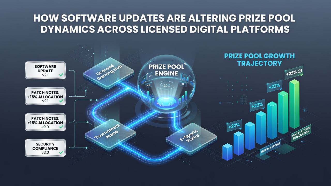Data visualization showing prize pool growth trends before and after a major software update on digital platforms