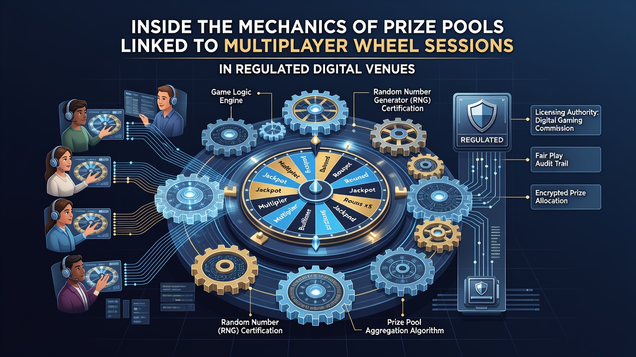 Backend dashboard view of prize pool tracking metrics in a regulated gaming environment
