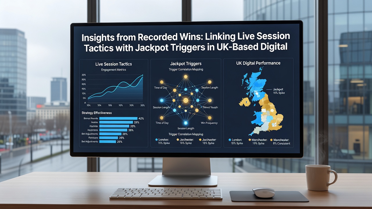 Analytics dashboard displaying linked session tactics and jackpot trigger timelines from recorded UK roulette wins