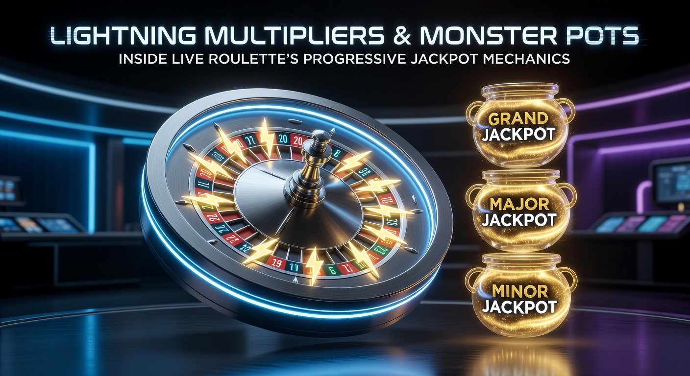 Vibrant live roulette table with glowing lightning multipliers and a massive monster pot display, capturing the high-stakes progressive action