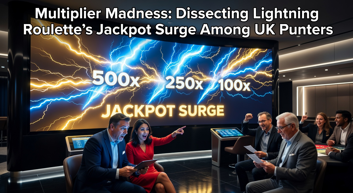 Vibrant Lightning Roulette table with glowing multiplier symbols striking the wheel, capturing the electric excitement of high-stakes spins