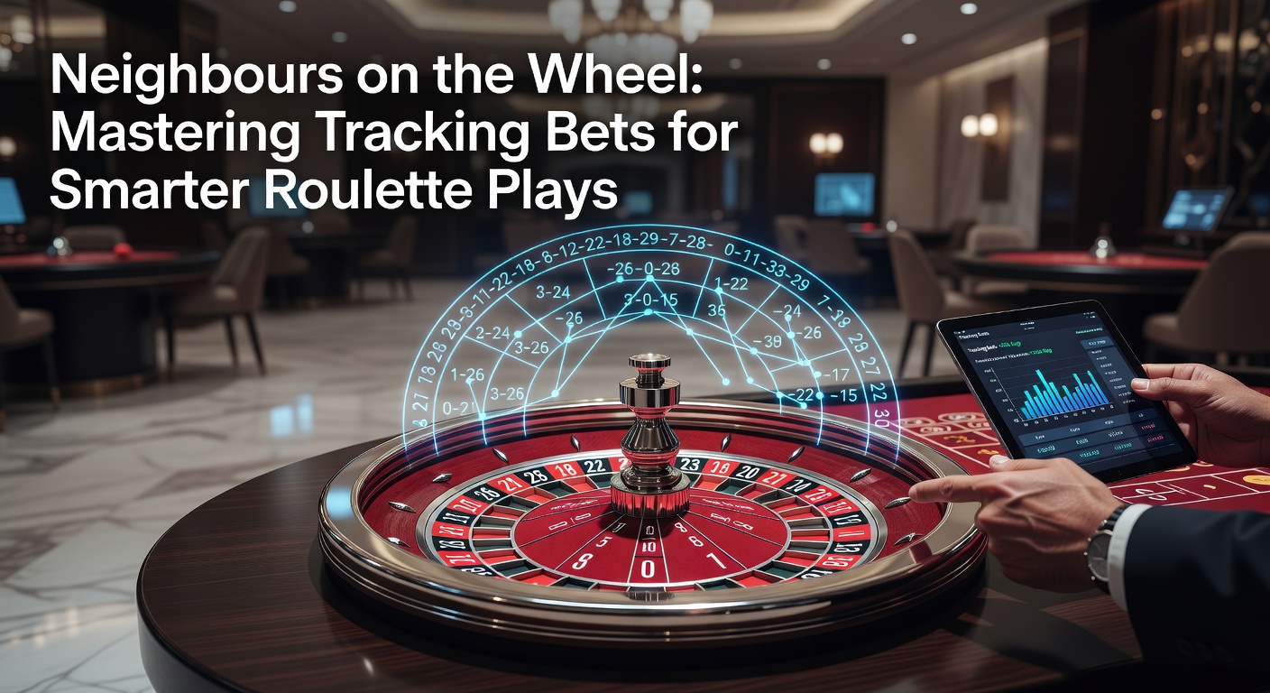 Close-up of a roulette wheel highlighting a cluster of neighbouring numbers marked for a tracking bet, with chips placed strategically around the section