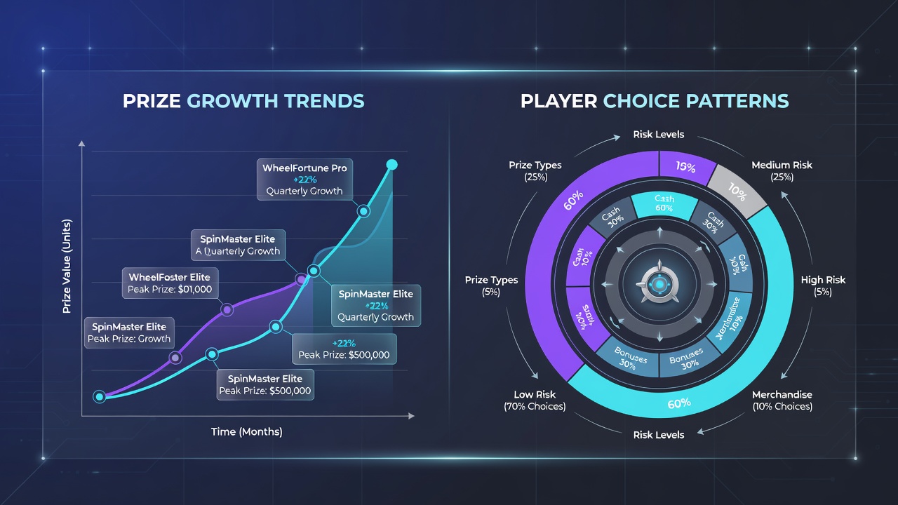 Infographic illustrating player choice distributions and bet type preferences on licensed wheel platforms