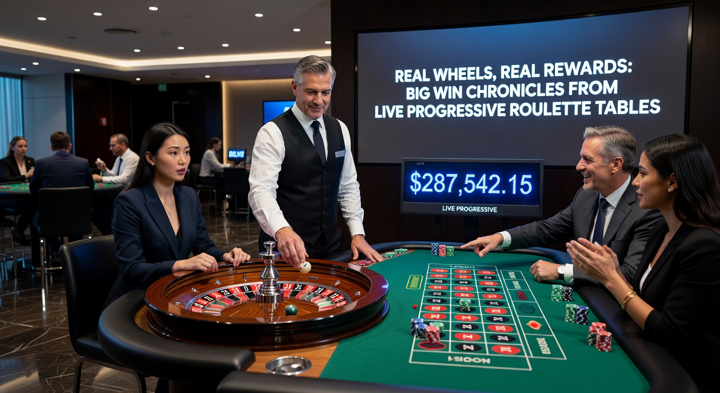 Close-up of a jubilant player celebrating a massive progressive jackpot win on a live roulette stream, confetti effects overlaying the screen