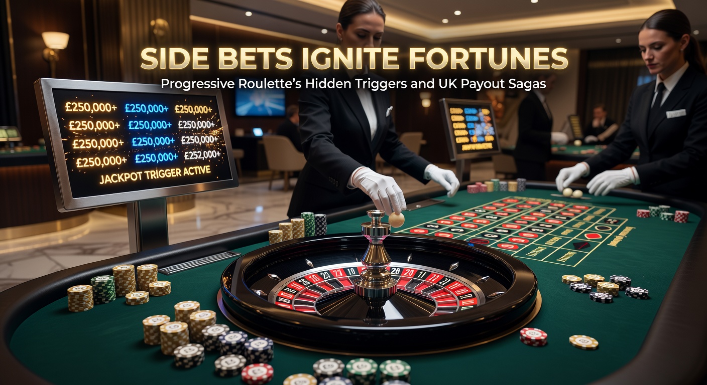 Close-up of a progressive roulette side bet panel lighting up with a jackpot trigger, showing cascading coins and excited player reactions amid a lively online stream