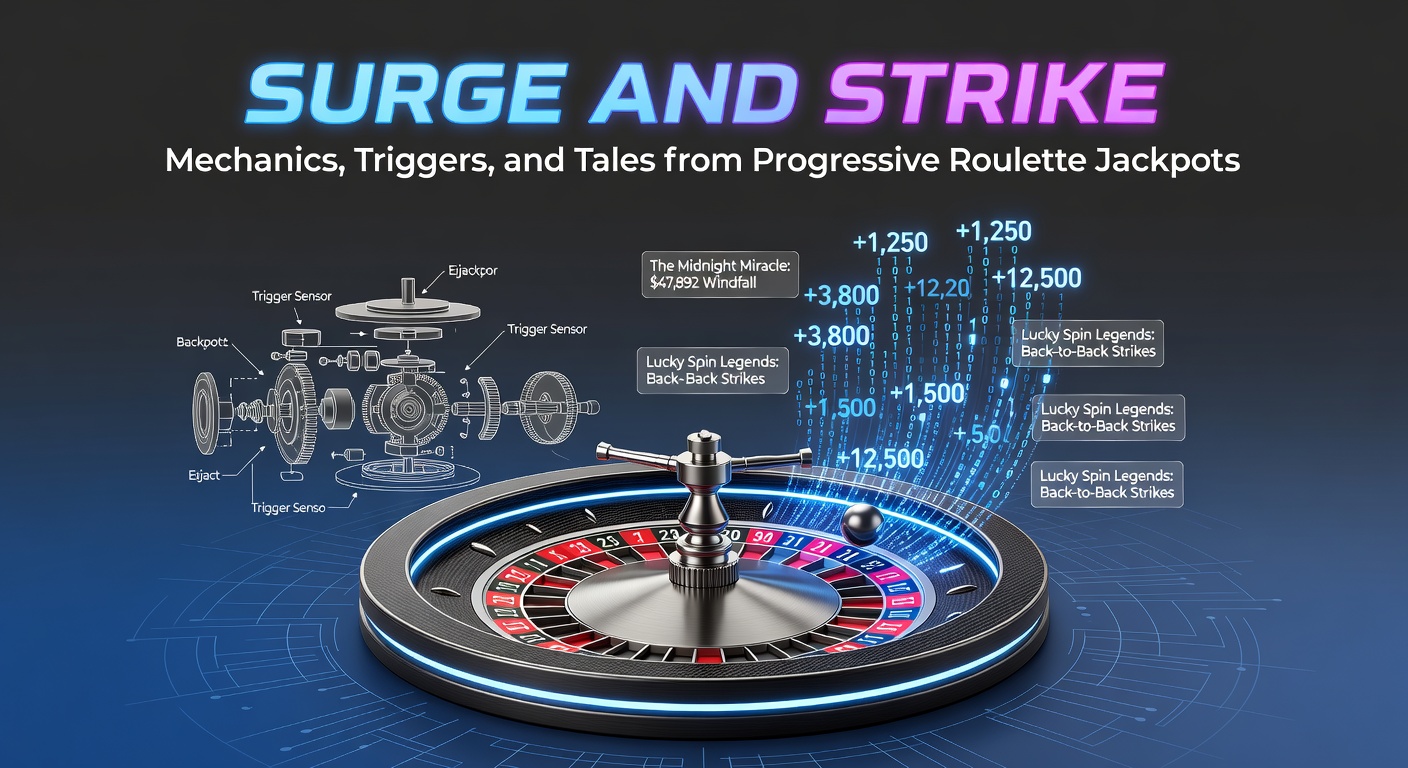 Vibrant roulette wheel with glowing progressive jackpot meters surging upward, capturing the tension of building pots in a casino setting