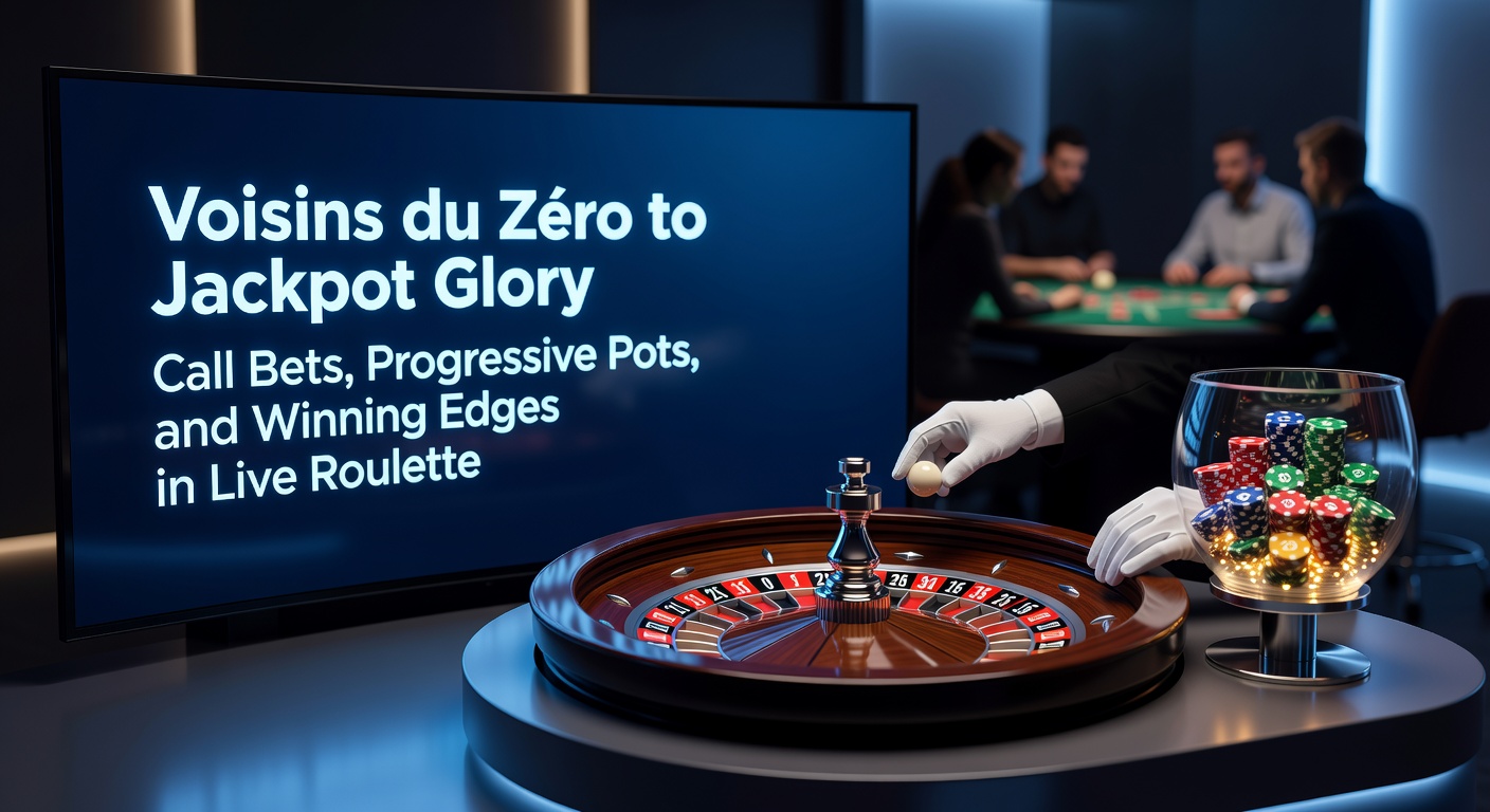 Close-up of a live dealer announcing a Voisins du Zéro call bet on a French roulette wheel with progressive side pot visible